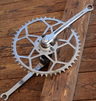 Tretlager für Sport-/Rennrad, orig. 30er-50er J., verchromt, Keillager, gebr. 