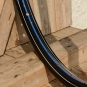 Fahrradfelge 28" x 1,75 (ISO/ETRTO 622mm), schwarz lackiert, 36 Loch,handliniert, Dek.10 blau weiss