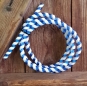 Zierspirale / Bowdenzugummantelung, blau/weiß, ca. 120cm lang, orig. Altbestand 60/70er J.   