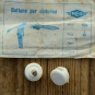 Stopper / Klemme / Knopf "REG", f. Pedalriemen , weiß, Kunststoff, orig. alte Neuware 60-80er Jahre !