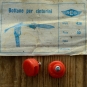 Stopper / Klemme / Knopf "REG", f. Pedalriemen , rot, Kunststoff, orig. alte Neuware 60-80er Jahre !
