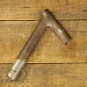 Winkelsattelstütze, Durchmesser: ca. 22 mm, Schaftlänge: ca 130 mm, verchromt, orig. 20er/30er Jahre, gebr.