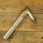 Winkelsattelstütze, Durchmesser: ca. 25,4 mm, Schaftlänge: ca 170 mm, verchromt, orig. 20er/30er Jahre, gebr.